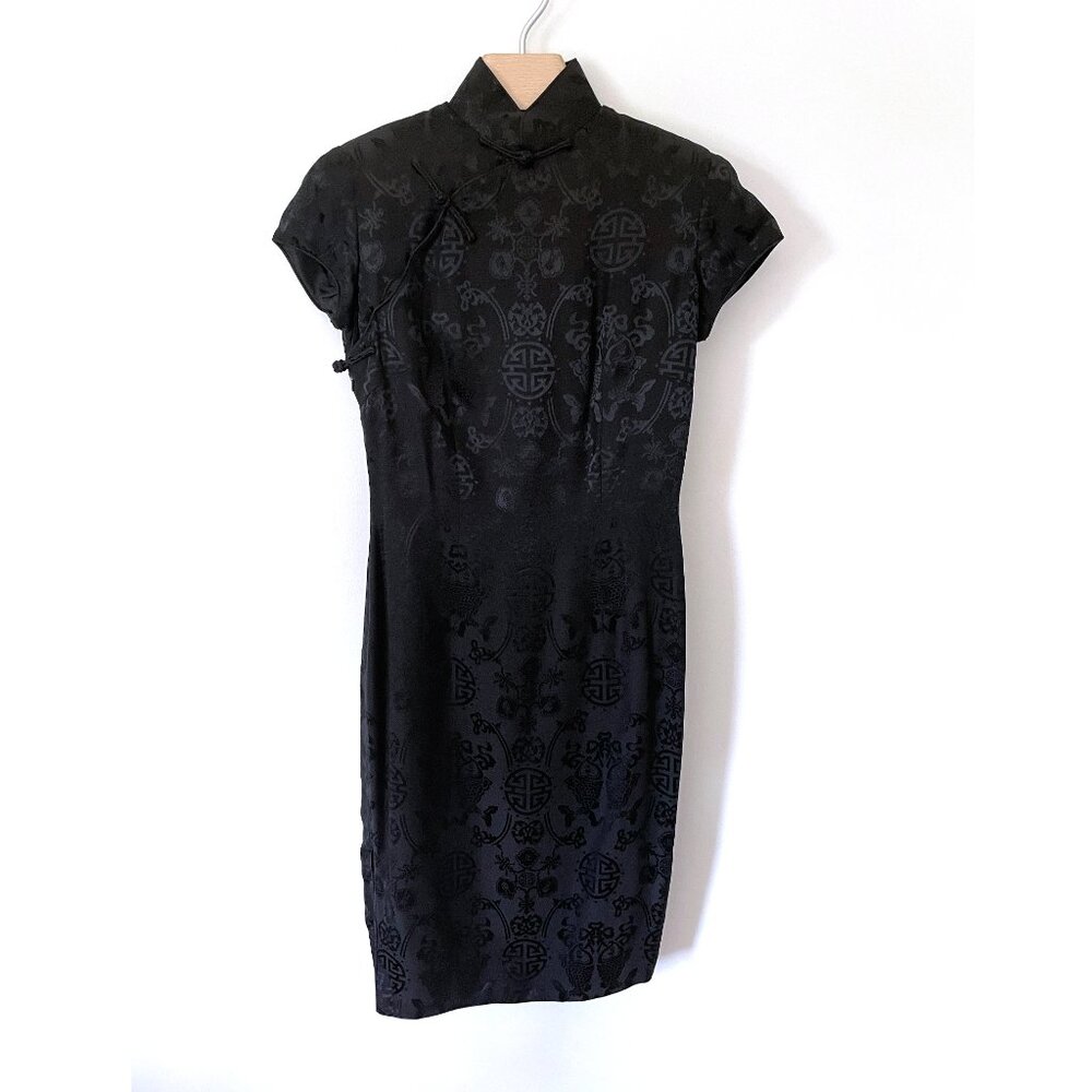 Shanghai Tang Silk Dress in Black